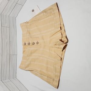LC Lauren Conrad Naples Gold w/White Striped Button Front Closure Shorts Sz. XS